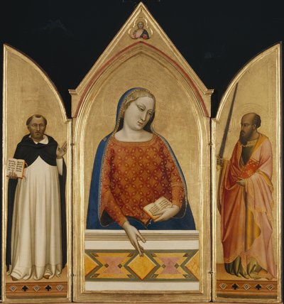 Die Jungfrau Maria mit den Heiligen Thomas von Aquin und Paulus, ca. 1335 von Bernardo Daddi